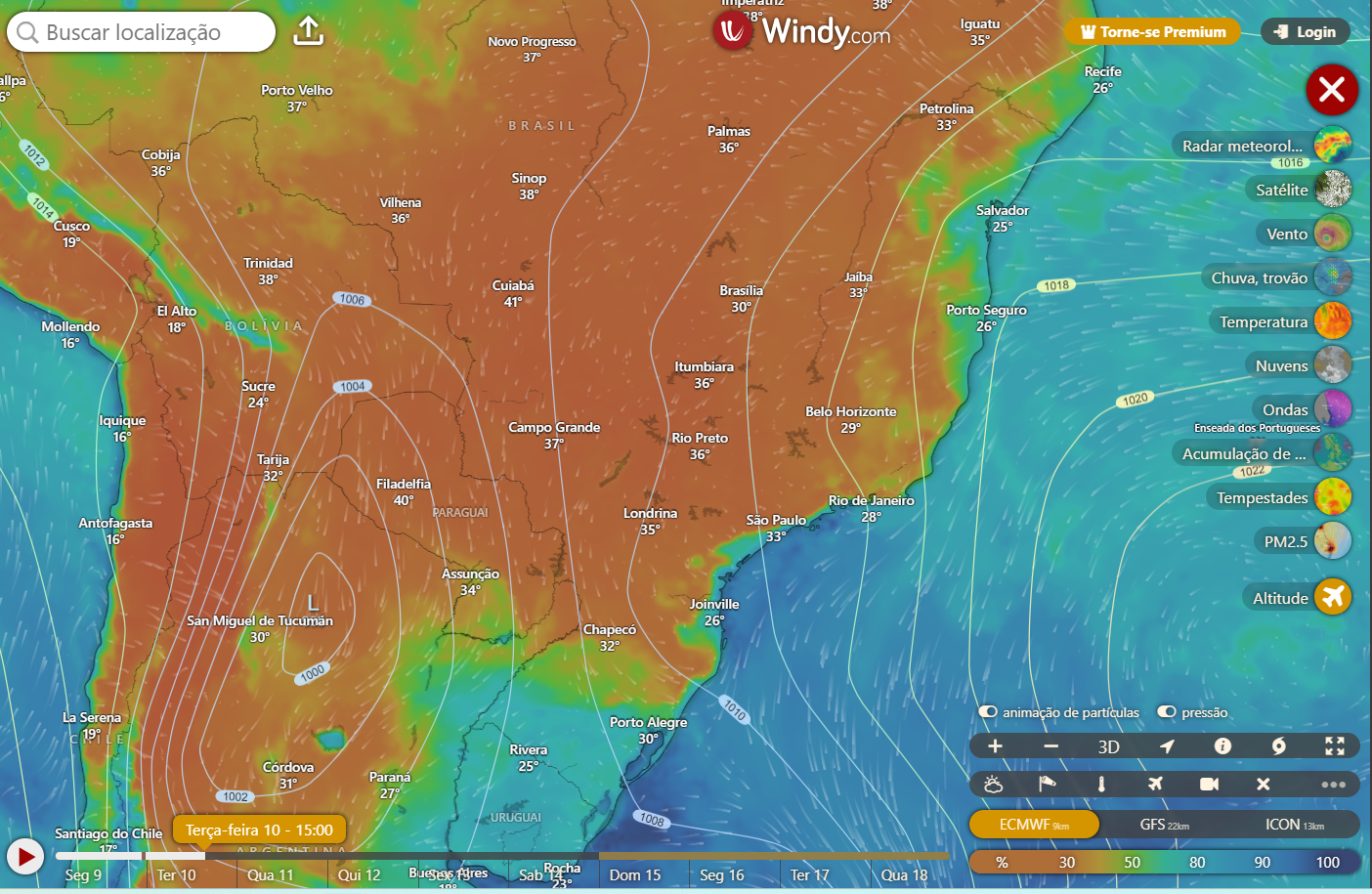 Análise da atmosfera para esta terça pelo Brasil, vem calor e fumaça continua!