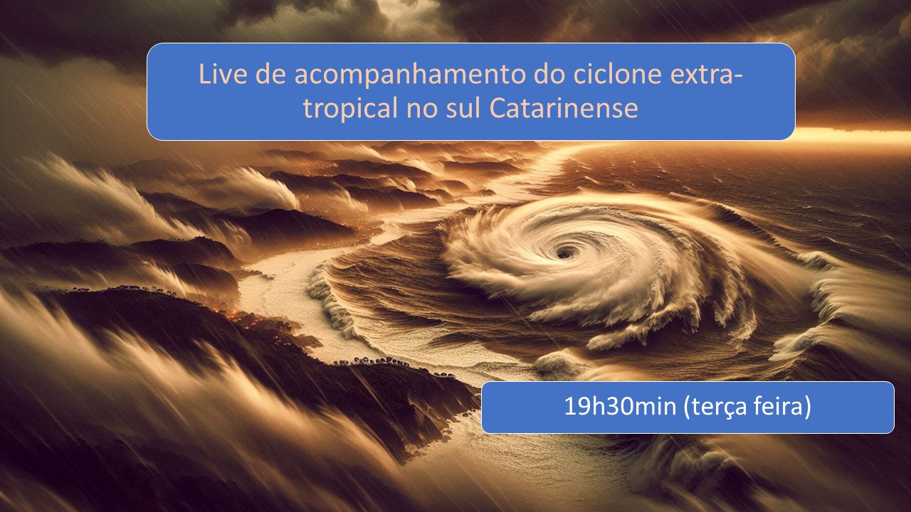 Acompanhamento do ciclone – Live do youtube realizada as 19h30min