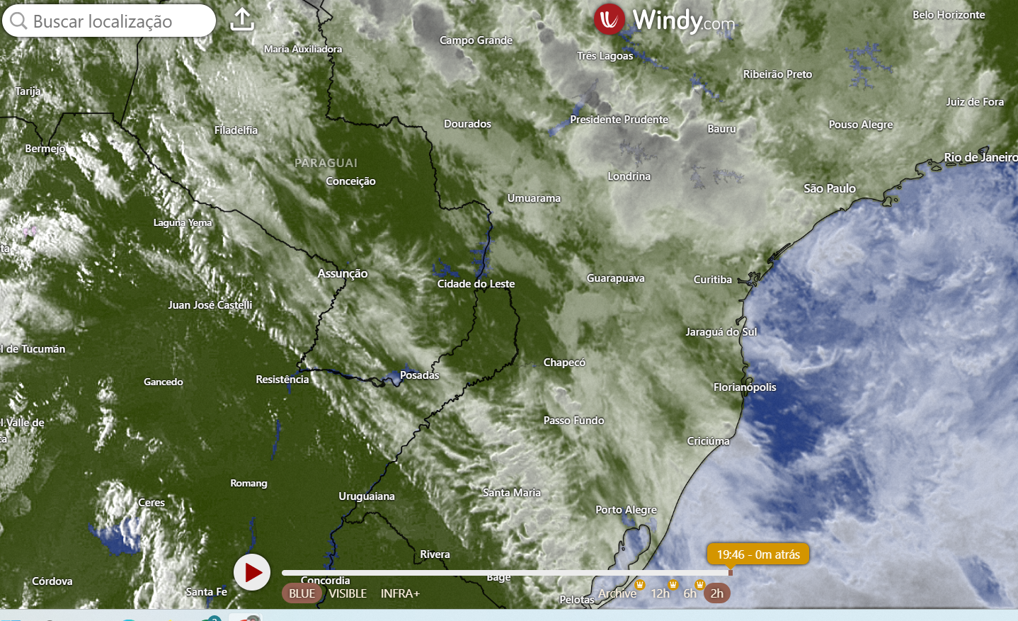 Baixa pressão tráz instabilidade, vento no litoral e depois temperatura amena no final de semana! Este é o nosso sul do Brasil