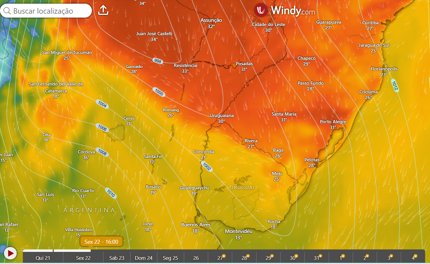 Aquecimento pré-frontal nesta sexta feira e final de semana com frio e chuva