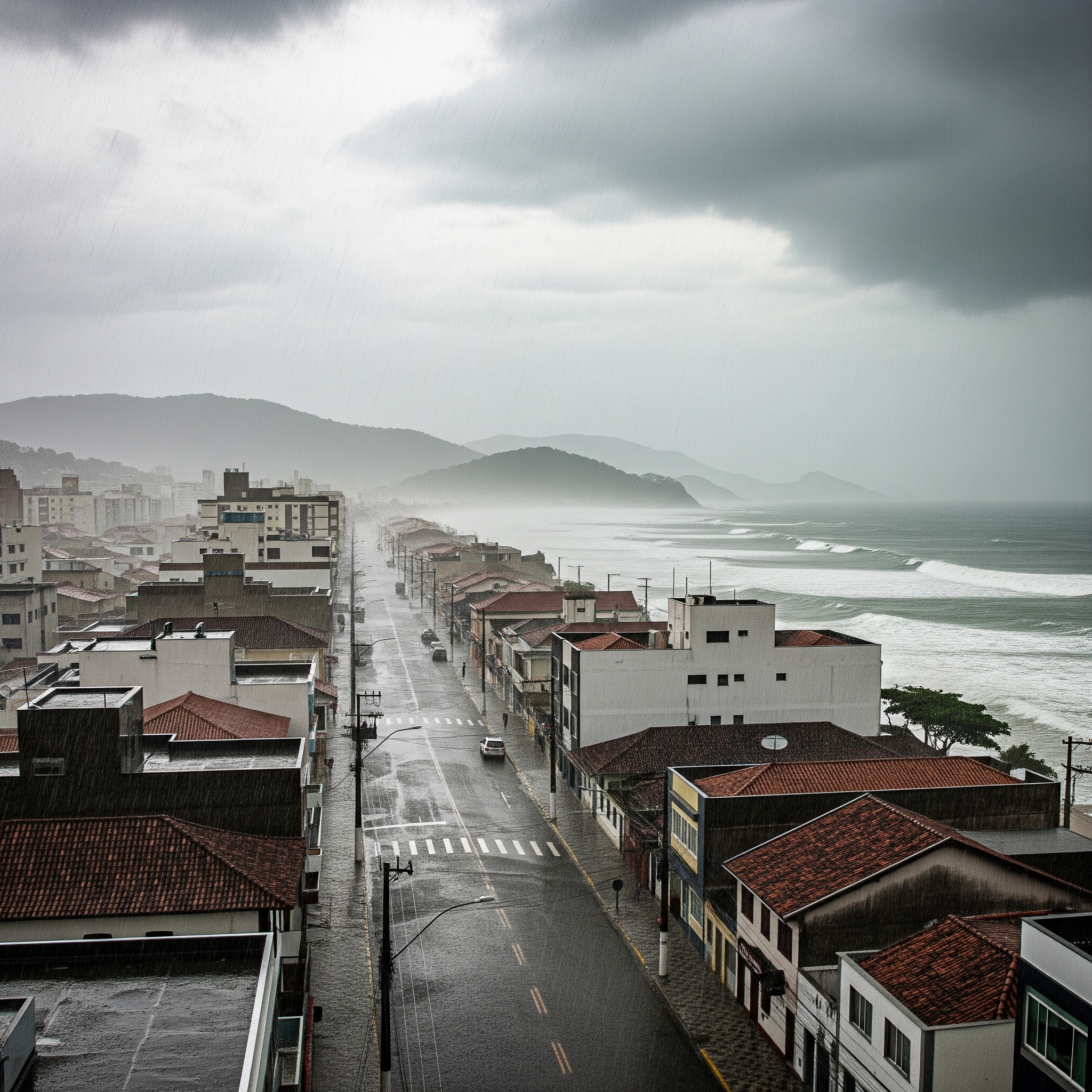 Muita umidade nesta semana, circulação marítima no litoral catarinense.