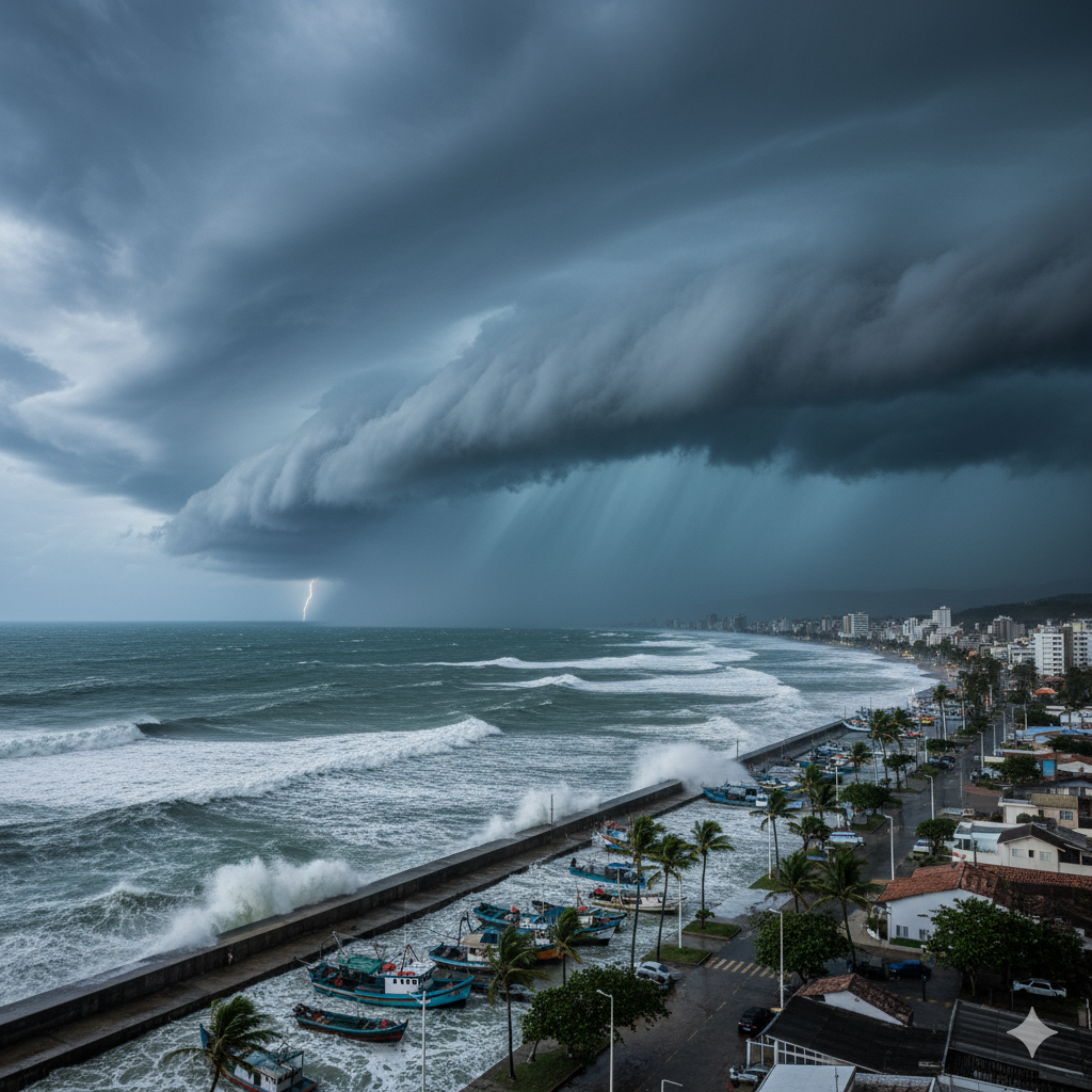 Próximos dias com muitas mudanças no tempo no sul do Brasil, ciclone e frente fria.