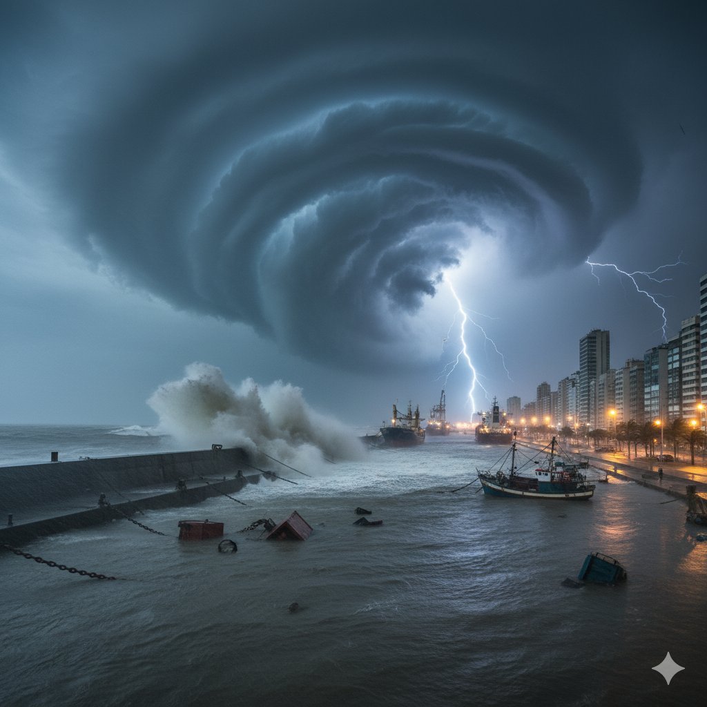 Alerta de novo Ciclone Extratropical: Frente fria, chuva e vento no litoral do sul do Brasil