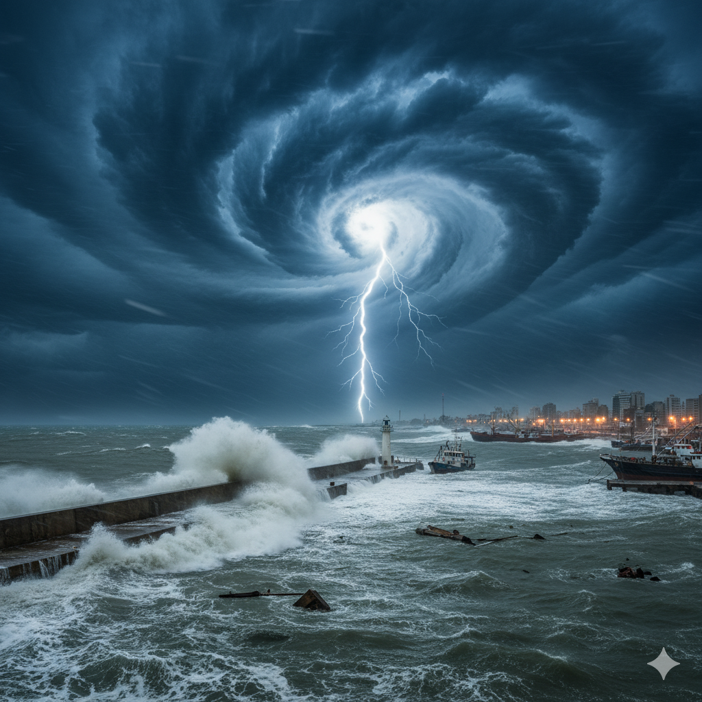 Após Trégua, com tempo bom e seco, chegando mais um evento de chuva e temporais, ciclone com ventos fortes no litoral do sul do Brasil