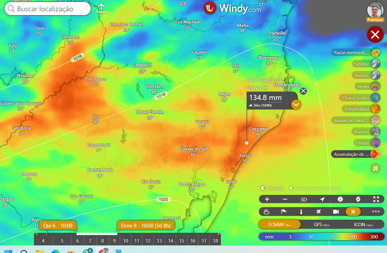 Cobertura do ciclone extratropical no litoral do RS e SC, atualização da situação.
