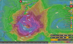 Mudança do tempo e ciclone